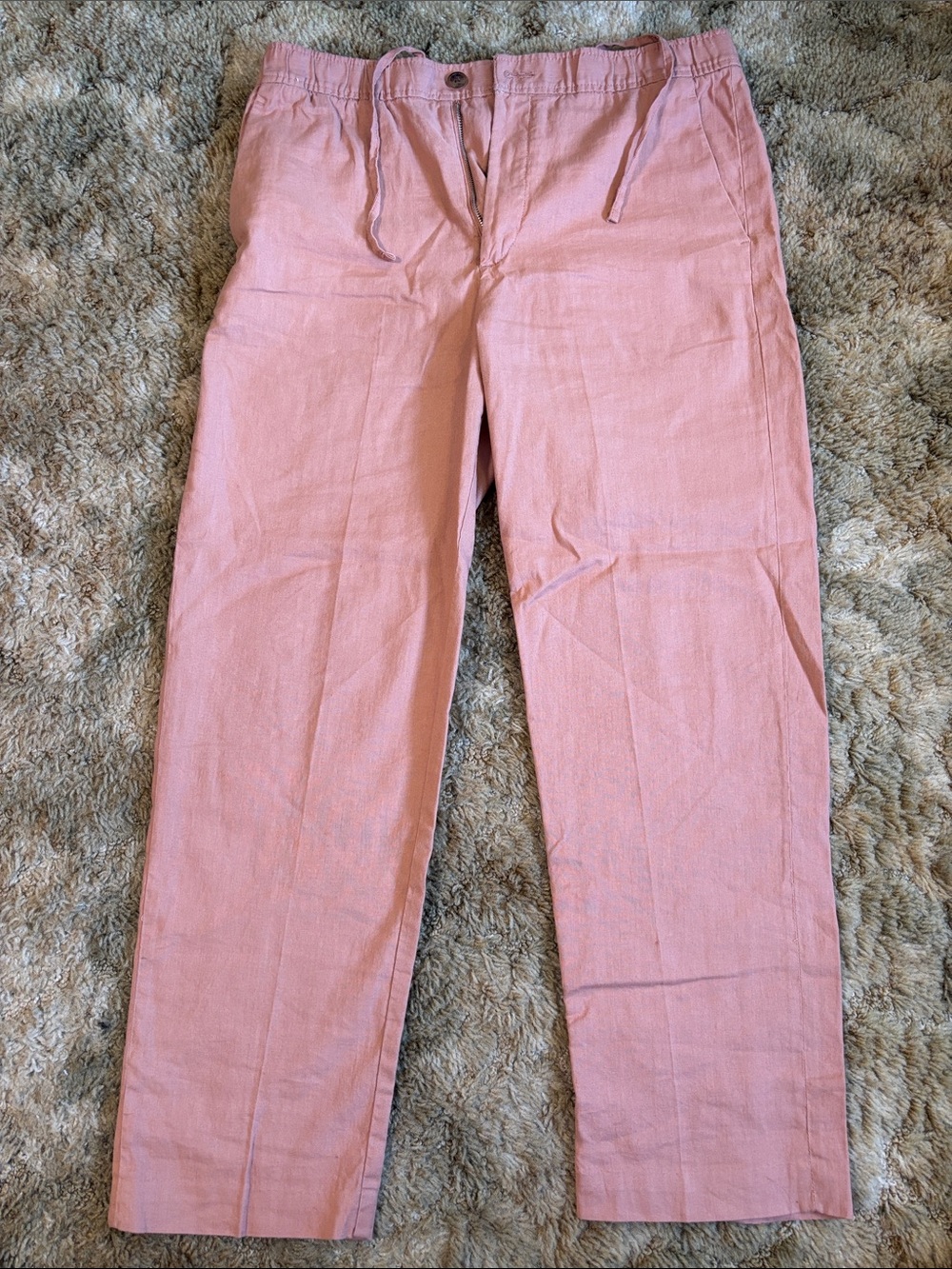 H&M Men's Light Pink Drawstring Chinos
